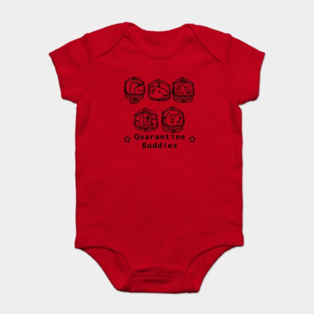 Space Crew 2420 Quarantine Buddies Line Drawing Baby Bodysuit by ellenhenryart